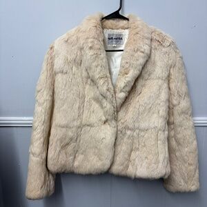 Split End Ltd  Vintage Genuine  100% Rabbit Fur Coat Size Medium